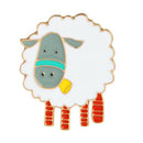 Cartoon Sheep Animal Brooch Metal Pin Button White Wool Bag Jacket T-Shirt  C4C3