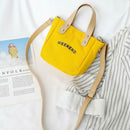 Letter Print Shoulder Satchel Handbags Canvas Women Crossbody Bags (Yellow) A