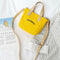 Letter Print Shoulder Satchel Handbags Canvas Women Crossbody Bags (Yellow) A