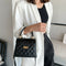 Lattice Pattern PU Women Shoulder Bags Elegant Crossbody Handbags (Black)
