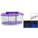 transparent, purple Plastic Battery Powered LED Lamp Mini Desktop Fish Aqua H2B6