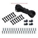 Kayak Bungee Rigging Kit 8 Meters Bungee Cord Black with J Hooks and Rivets