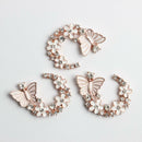 10 Enameled Butterfly&Flower Love Flatback Buttons DIY Wedding Embellishment