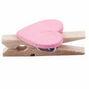 Mini Love Heart Shape Wooden Clips Message Photo Holder Album Card Paper Pe R9U3