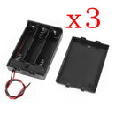 3pcs Plastic Battery Storage Case Box Holder For 3xAA 4.5V w/wire leads switch