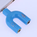 3.5mm Stereo Audio Jack Earphone Headphone 2 Way U Splitter Adapter A