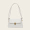 Women Solid Color Shoulder Bag PU Leather Tote Messenger Handbag (Beige)