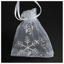 50 PCS Christmas Snowflake Transparent yarn Pouch Wedding Favour Gift Draws L5P1