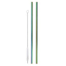 2x Reusable Stainless Steel Metal Drinking Straws +1x Cleaning Brush Home Party