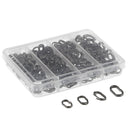 170Pcs High Strength Stainless Steel Double Lure Connectors Oval Split Rings