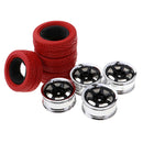 1:10 On Road Racing RC Car Rubber Wheels Tyres Rims HSP HPI 94122/94123 Red