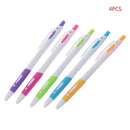 4Pcs Ballpoint Pen Pressed Stationery Business Writing Office School Supplies