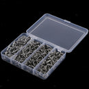 170Pcs High Strength Stainless Steel Double Lure Connectors Oval Split Rings
