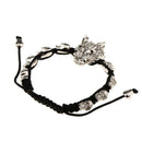 Men Wolf Head Crystal Unisex Adjustable Fashion Braid Bracelet Beads Bangle