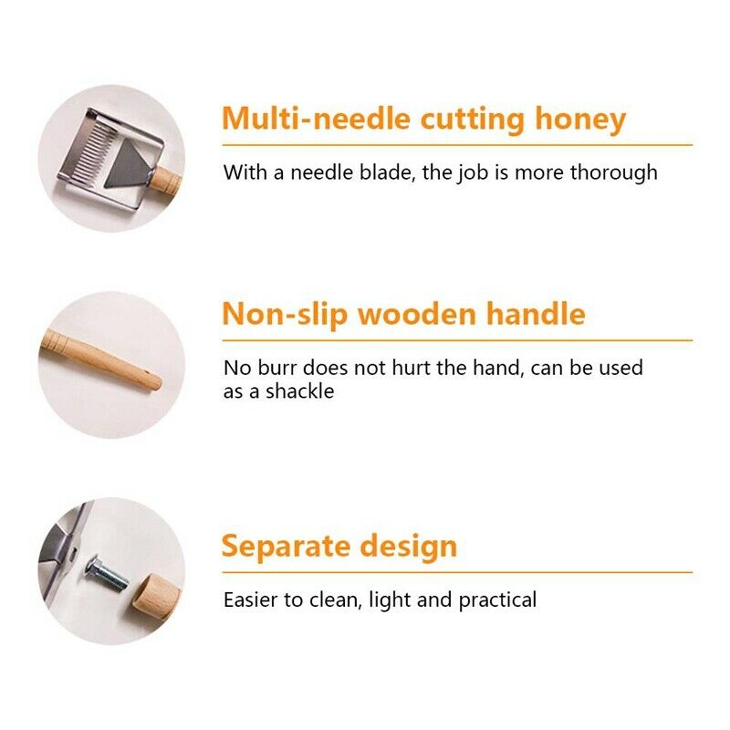 Stainless Steel Bee Hive Uncapping Honey Fork Scraper Shovel Food Degree Be