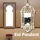 Ramadan Wooden Eid Mubarak Decor for Home Muslim Pendant Festival Party Supplies