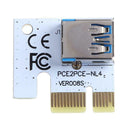 PCI-E 1x to 16x Extender Adapter Card Mining Card Kit with 3 Power Ports