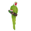 Lifelike Macaw Parrot Bird Sculpture Garden Ornaments Green