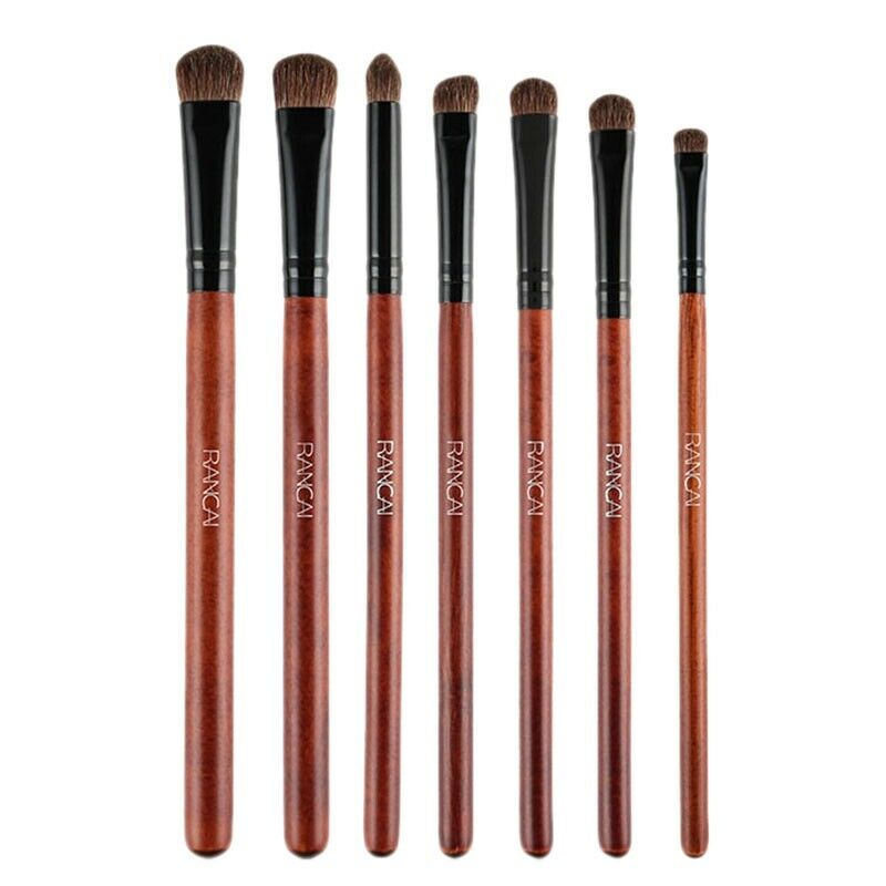 Rancai 7Pcs Eyeshadow Brushes Set Natural Horse Pony Hair Cosmetics Blendin N3B5