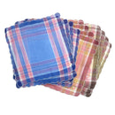 12 Mixed Pack Womens Classic Soft Handkerchiefs Plaid  Square Kerchief