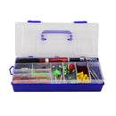 34x14x7.5cm 2 Layer Multi-purpose Fishing Rod Bait Box with Handle (Blue) A