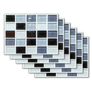 6 Pcs Black Mosaic Self-adhesive Bathroom Kitchen Decor Wall Stair Tile S ITC