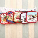 2pcs/set Christmas Home Decoration Glove+Microwave Oven Heat Insulation Pad