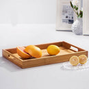 100% Bamboo Wood Serving Tray With Handles Breakfast Table Tray