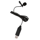 Professional Tie-clip Lavalier Lapel USB Microphone Mic Black For Laptop