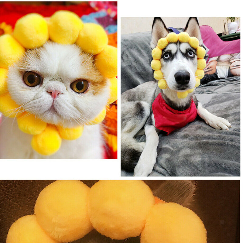 Pet Hat Dogs Cats Holiday Party Hat Headgear Costume Sunflower Shape