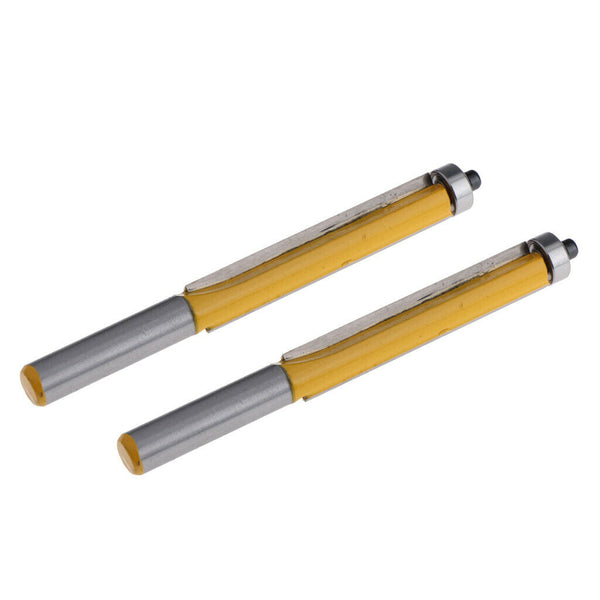 2 Pieces 3/8'' (Dia.) Bearing Flush Trim Bit with 8mm Shank