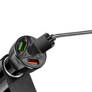 1x 3 Port USB Car Charger Adapter LED Display QC3.0 Fast Charging Accessories