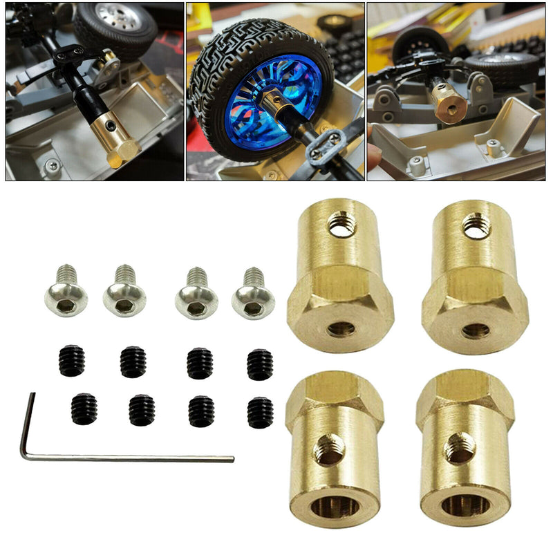 4xMetal Brass 5mm to 12mm Wheel Hub Extension Adapter Coupler for WPL D12 RC Car