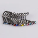 20pcs Colorful Rhinestone Nose Studs Jewelry Screw Ring Bone Bar Body Piercing