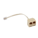 6P4C RJ11 Male to Female Two Way Telephone Splitter Converter Cable O8C7