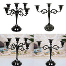 Home Art Alloy 3 Arms Candelabrum Candelabra Candle Holder Stand Black