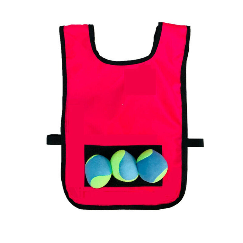 Children Throwing Game Training Kindergarten Sticky Ball Vest (Rose Red)