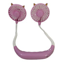 2 Pieces Neck Cooling Fan LED Rechargeable Neckband Lazy Fan Hands-free