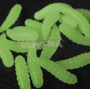 50Pcs 1.6cm Soft Plastic Fishing Lures Maggots Grubs Worms Baits Trout Bream3C