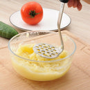 1X(Potato Masher Plastic Hand Held Stainless Steel Potato Mud Pressure Juic