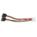 4Pin IDE to 2 Serial ATA SATA Y Splitter Hard Drive Power Adapter Cable