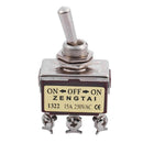 On/Off/On 3 Position DPDT 6 Screw Terminals Toggle Switch AC 250V 15A B7L1