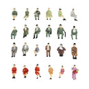 24 Pack of HO Scale 1:87 Seated People Figures Passengers Fine Color Painted