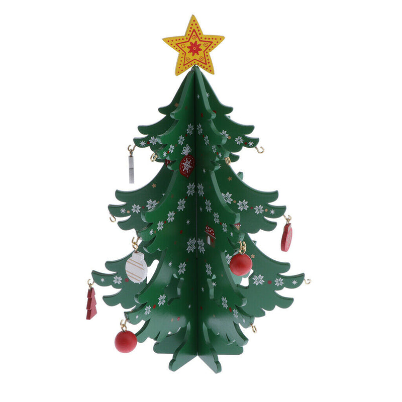 Creative Wood Building Blocks Christmas DIY Tree Set for Kids Children Men