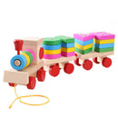 Kids Wood Educational Toys Color Shapes Block Board Stack Sort Chunky Puzzle