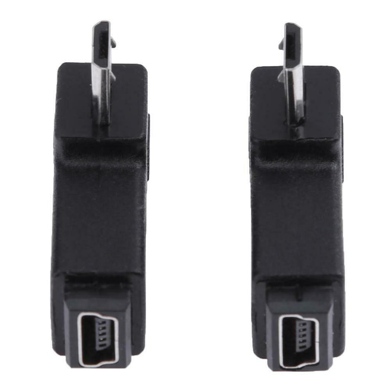 2pcs 90 Degree Mini USB Female to Micro USB Male Adapter Connector