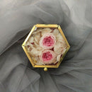 Hexagon Transparent Glass Ring Box Wedding Ring Box Geometric Clear Glass J B7Z4