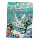 11CT Counted & Stamped Cross Stitch Kit for Beginners Embroidery Dolphins