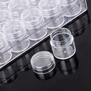 Clear Plastic Jewelry Storage Rectangle Box 30Pcs Small Round Container Jars