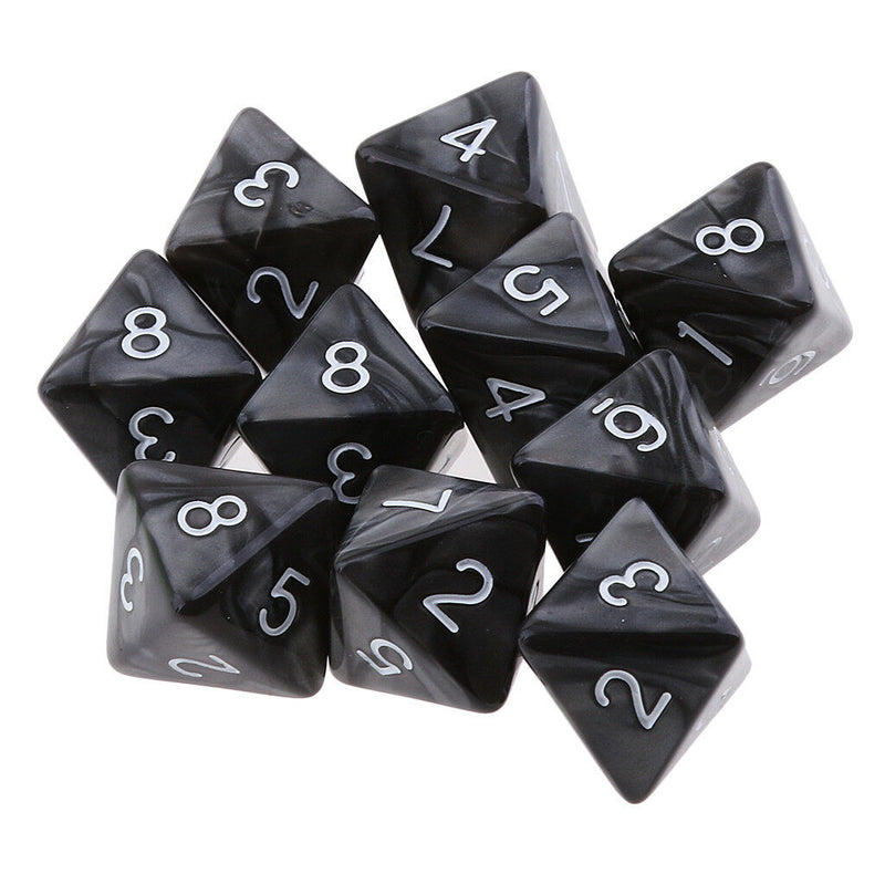 10pcs 8 Sided Dice D8 Polyhedral Dice for Party Table Dice Game Player Lover